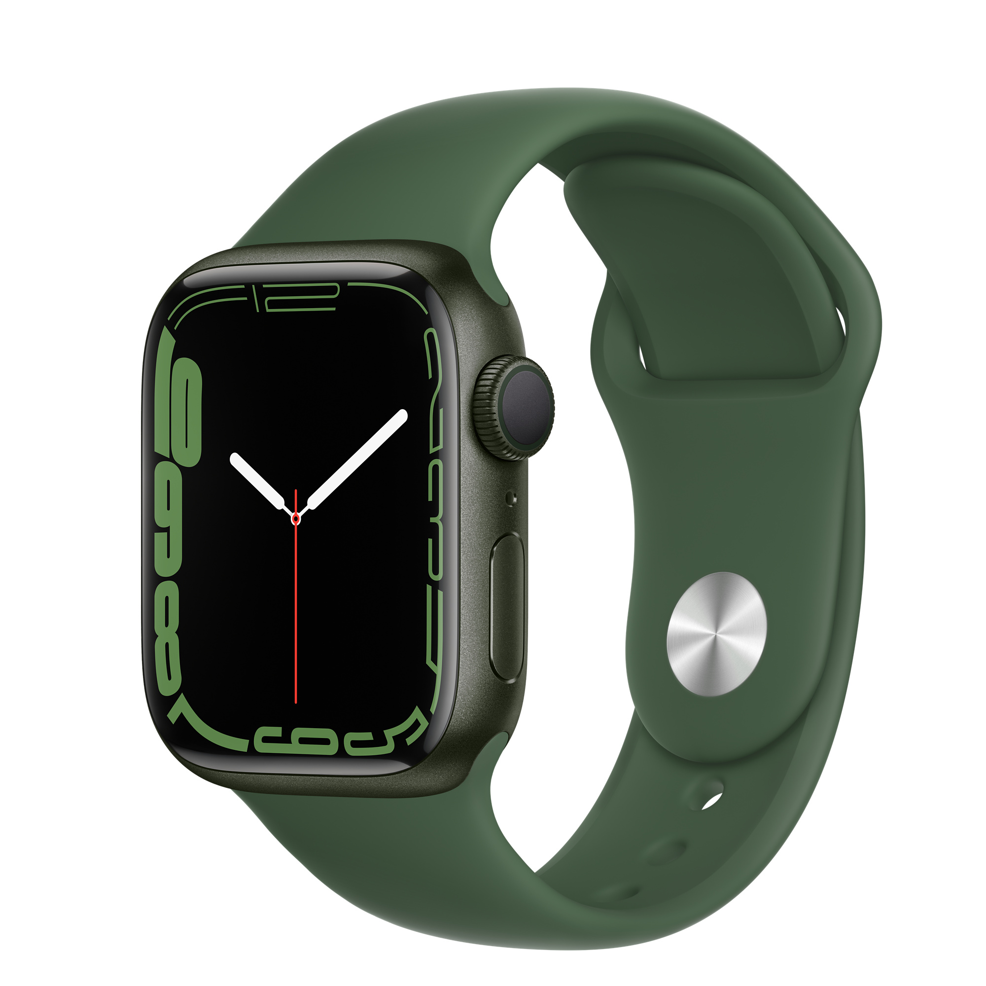 ساعت هوشمند اپل سری 7 مدل 41 میلی متری با بدنه ی آلومینیومی  سبز و بند سبز